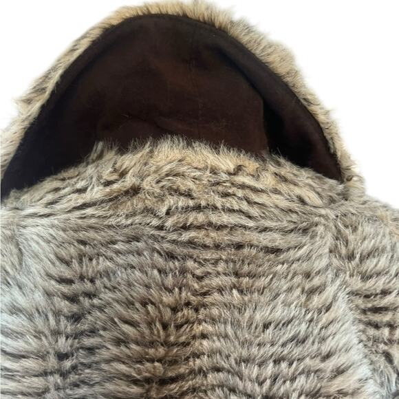 Vtg Faux Fur Old Money Mobwife Boho Glam Elegant Timeless Tie Belt  Coat M - Picture 6 of 8